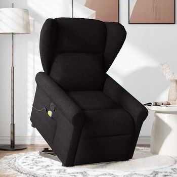 Sillón De Salón | Silla | Silló Reclinable De Masaje Elevable Tela Negro