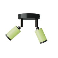aplique verde con dos focos metalicos