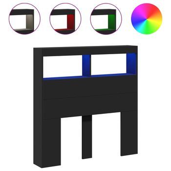 Cabecero De Cama Con Led Negro 100x17x102 Cm Vidaxl