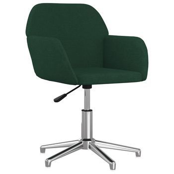 Silla De Masaje | Silla De Gaming Giratoria De Tela Verde Oscuro