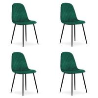 set de 4 silla de comedor terciopelo valora dapi asiento ergonomico verde oscuro