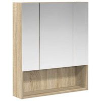 armario con espejo de bano  mueble de bano roble sonoma 60 x 145 x 70 cm