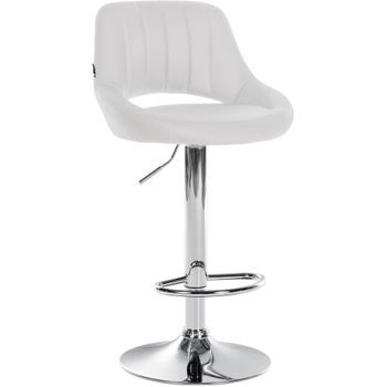 Taburete De Bar Milet En Polipiel Simil Cuero Blanco 48x47x85 Cm Clp