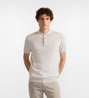 harmont  blaine para hombre hrq422030990 polo de punto con efecto tweed beige l casual algodon manga corta
