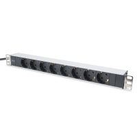 regleta digitus 8 tomas con proteccion y cable de 2 m negra