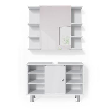 Conjunto De Muebles De Baño Fynn 2 Partes, Armario Bajo 80 Cm Vicco