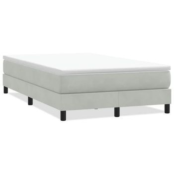 Cama Box Spring Sin Colchón Gris Claro Terciopelo 120x220 Cm Vidaxl