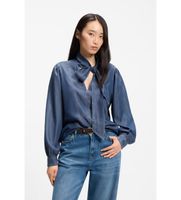 boss para mujer 50566353 blusa betilla azul 34 casual manga larga lyocell