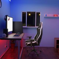 silla gaming tela cuero sintetico negroblanco