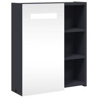 mueble de bano  armario de bano con espejo y luz led gris 45x13x52 cm
