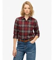 superdry para mujer w4010513a camisa lumberjack check flannel rojo s casual algodon manga larga