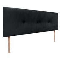 dhome cabecero de terciopelo liso con botones 160x105 con patas camas 150160 - negro