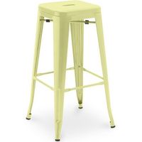 taburete de bar - diseno industrial - 76cm - new edition- stylix  amarillo pastel