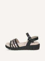 caprice sandal black made of leather and textile without heel size 38