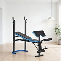 banco de pesas homcom acero pu 155x565x120 cm negro