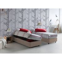 talamo italia cama individual y media con contenedor silvia sommier made in italy cama con revestimiento de tela apertura lateral con colchon de 120x190 cm incluido taupe