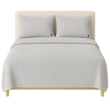 Set Cama Waffle (funda Nórdica 260x240 + 2 Fundas Almohada 50x105) Algodón Gris Scalpers