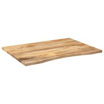 Tablero De Mesa | Tablero Escritorio Con Curva Madera Mango Rugosa 110x80x2,5 Cm