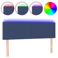 cabecero cama con led  panel de cabecera de tela azul 144x5x7888 cm