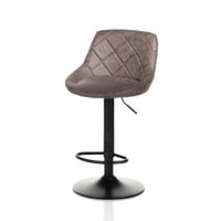 set de 2 taburetes simil piel marron oscuro