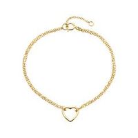 pulsera de plata 925 chapada en oro corazon