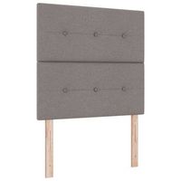 cama tipo box spring con tiras led taupe 100 x 200 cm tela vidaxl
