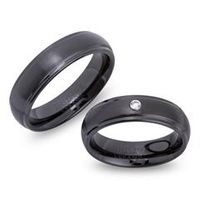 exclusivas alianzas de boda de ceramica negra resistentes a los aranazos