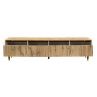 mueble de tv de 178 cm efecto madera con 4 cajones y gestion de cables