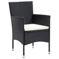 pack 4 uds sillas de comedor para jardin  silla de exterior  sillon ratan sintetico negro