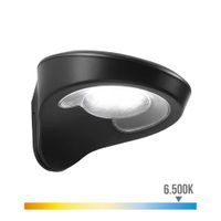 aplique led edm solar sensor de movimiento 155 lm negro 18 w 6500 k