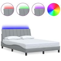 estructura de cama sin colchon hanko tela gris claro 140x200 cm vidaxl