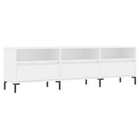 mueble tv  mueble de salon  armario tv madera contrachapada blanco 150x30x445 cm
