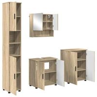 juego de muebles de bano 4 uds roble sonoma 61 x 35 x 64 cm vidaxl