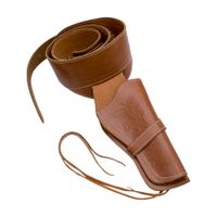 canana diestra de piel grabado de hojas color marron claro amont sin balas fabricado por pablo revenga cosida con hilo blanco 29-1004