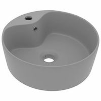 lavabo lujoso con rebosadero ceramica gris claro mate 36x13 cm vidaxl