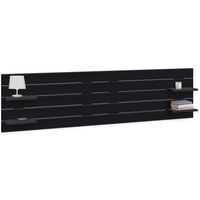 dhome cabecero con estantes de madera reciclada dm colgante pared estilo palet horizontal dual dividido en 2 piezas cama 145150 vintage nordico 220cm dual negro solido