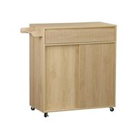 carro de cocina de madera con 1 tirador y 1 cajon 2 puertas natural