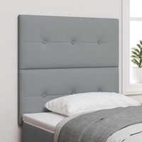 vidaxl cabecero ajustable en altura con cabecera gris claro 90 cm tela