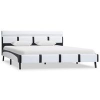 cama matrimonial  cama para adultos  estructura de cama con led cuero sintetico blanco 120x200 cm