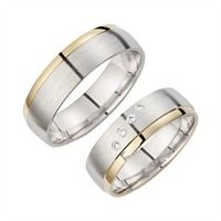 alianzas oro amarillo y blanco con diamantes ancho 6 mm