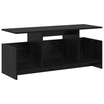 Soporte De Tv 102 X 35 X 45 Cm Roble Negro Madera De Ingeniería Vidaxl