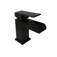 grifo monomando para lavabo cascada tano negro mate