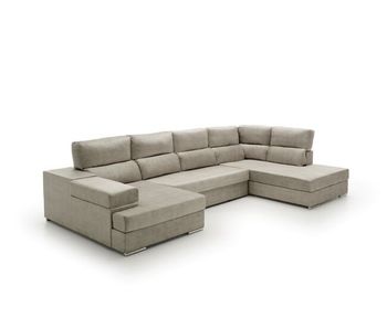 Sofa gran chaise longue cama massima diseño gris derecha