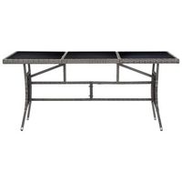 mesa de jardin  mesa de exterior ratan sintetico gris 170x80x74 cm