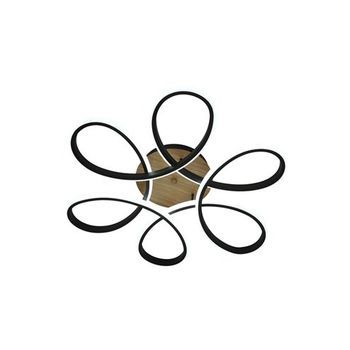 Plafón Led 130w 14300lm 3000-6500k 61cm Negro/madera Regulable Serie Bandeira