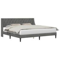 cama matrimonial  cama para adulto  estructura de cama gris oscuro 200 x 200 cm terciopelo