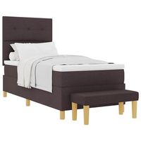 cama tipo box spring marron oscuro 200 x 90 cm tela vidaxl