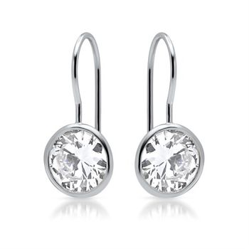 Pendientes de plata 925 con gran piedra engastada