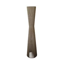 lampara de pie columna metal pantalla natural