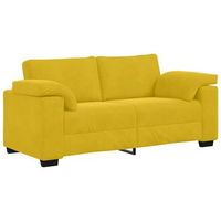sofa de dos plazas amarillo 180x77x82 cm terciopelo vidaxl